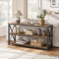 55 Long Console Table, 3-Tier Entryway Table, Sofa Table Behind Couch, Industrial Entry Table, Rectangular Sofa Table, for Hallway, Bedroom