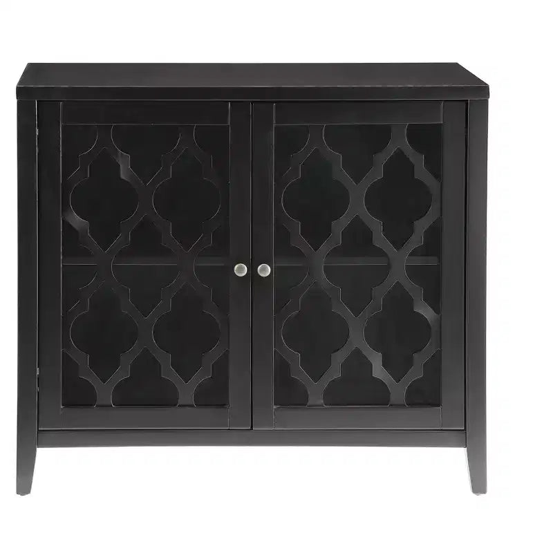 Buffet console en bois moderne avec portes en verre