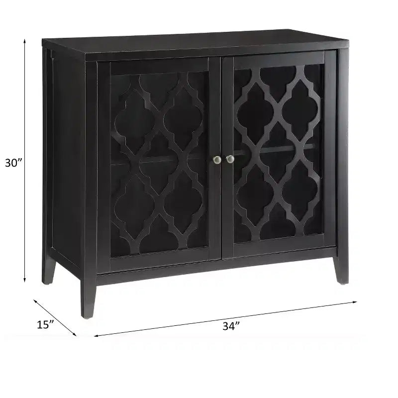 Buffet console en bois moderne avec portes en verre