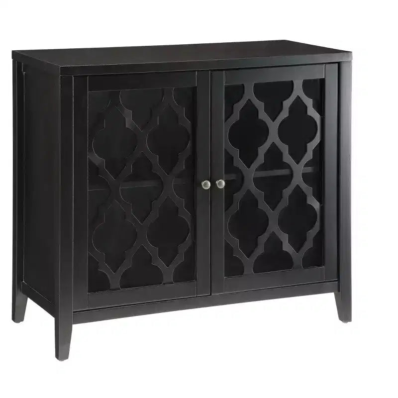 Buffet console en bois moderne avec portes en verre