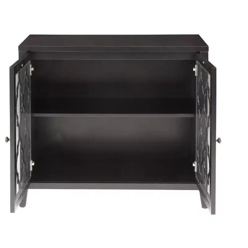 Buffet console en bois moderne avec portes en verre