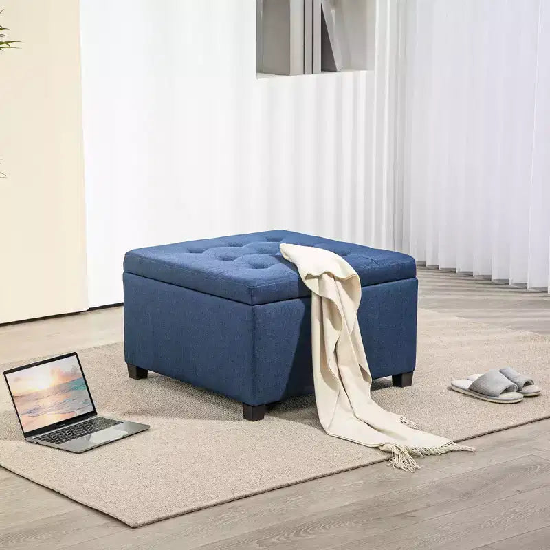 Banc ottoman de rangement avec couvercle rabattable, capitonné pour salon, entrée et chambre à coucher