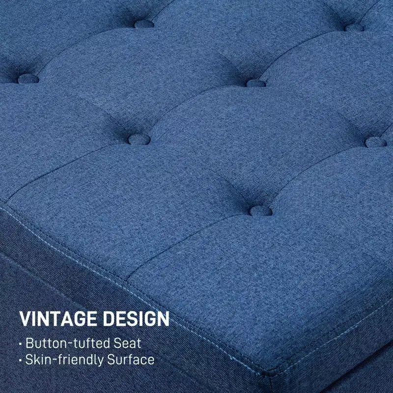 Banc ottoman de rangement avec couvercle rabattable, capitonné pour salon, entrée et chambre à coucher