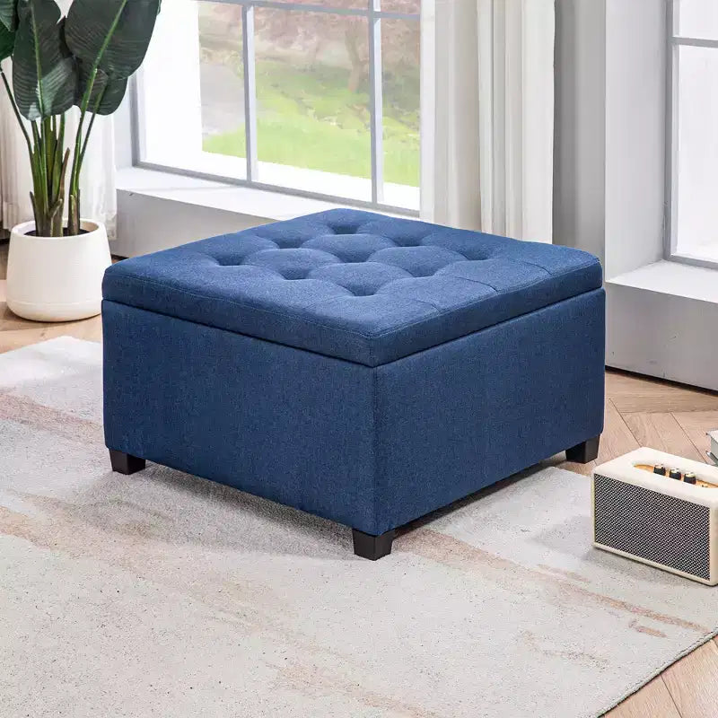 Banc ottoman de rangement avec couvercle rabattable, capitonné pour salon, entrée et chambre à coucher