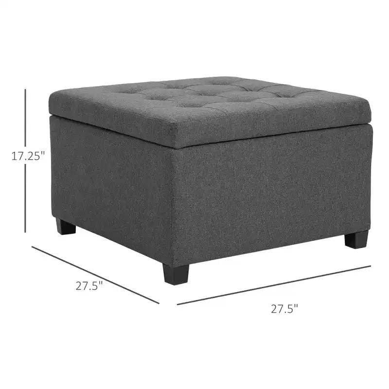 Banc ottoman de rangement avec couvercle rabattable, capitonné pour salon, entrée et chambre à coucher