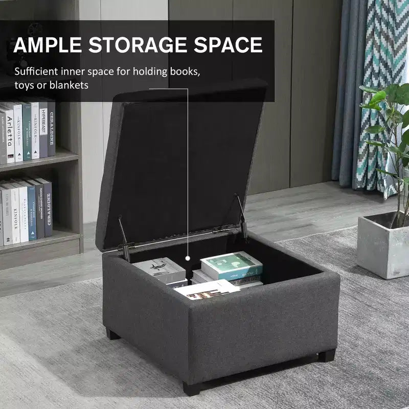 Banc ottoman de rangement avec couvercle rabattable, capitonné pour salon, entrée et chambre à coucher