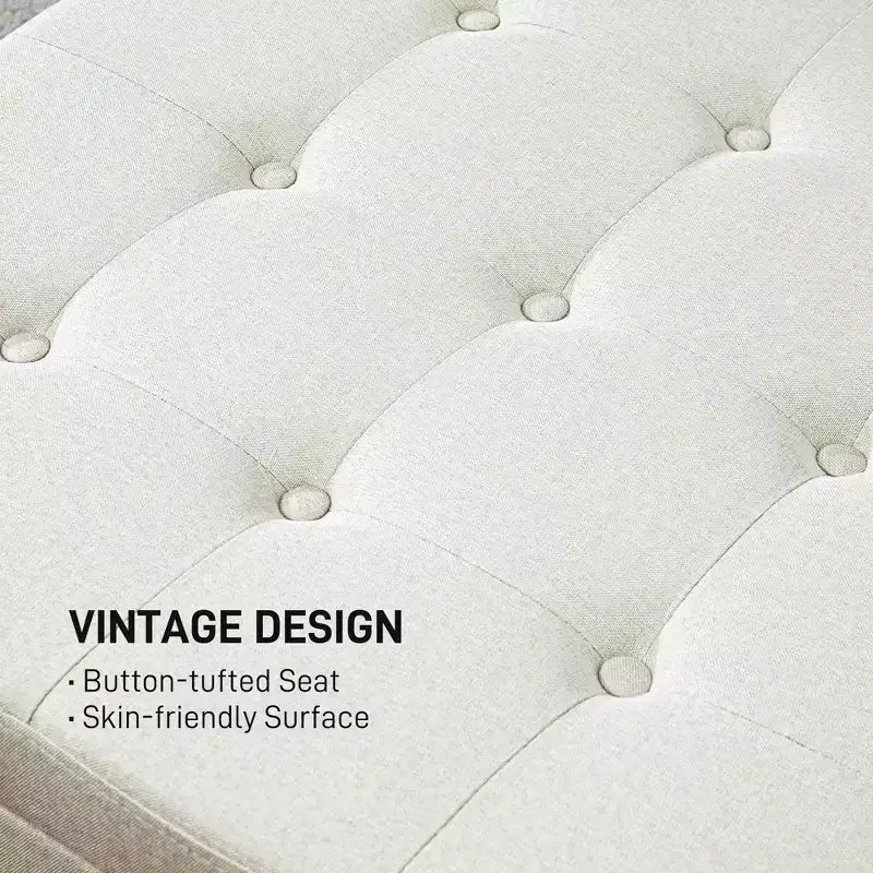 Banc ottoman de rangement avec couvercle rabattable, capitonné pour salon, entrée et chambre à coucher