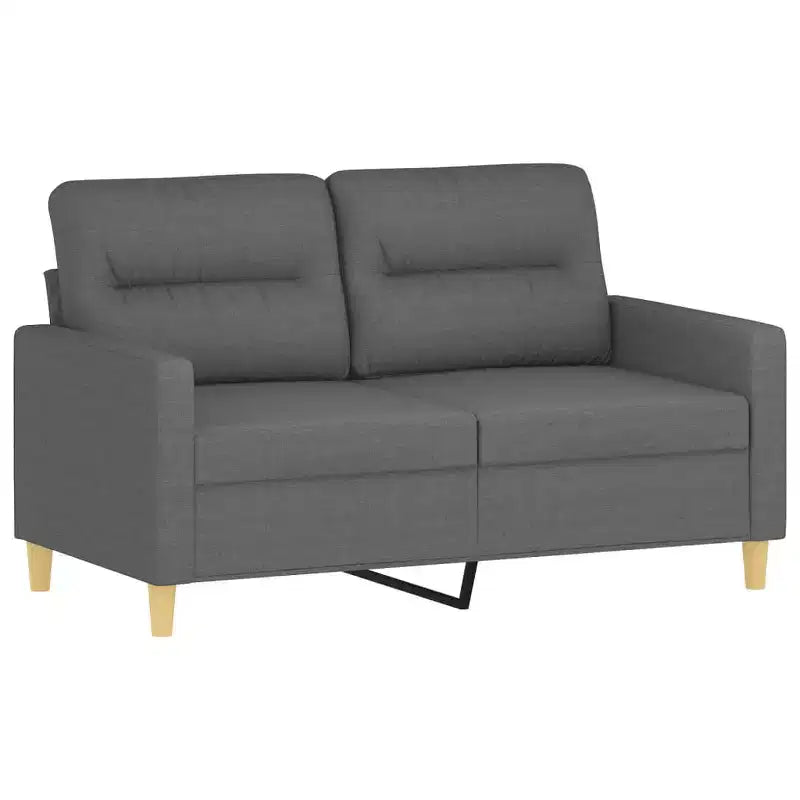 Canapé 2 places Tissu gris foncé (100 % polyester) Structure en métal
