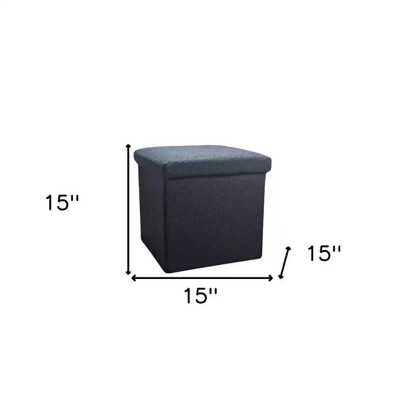 Pouffe de rangement cube bouclé 15 po