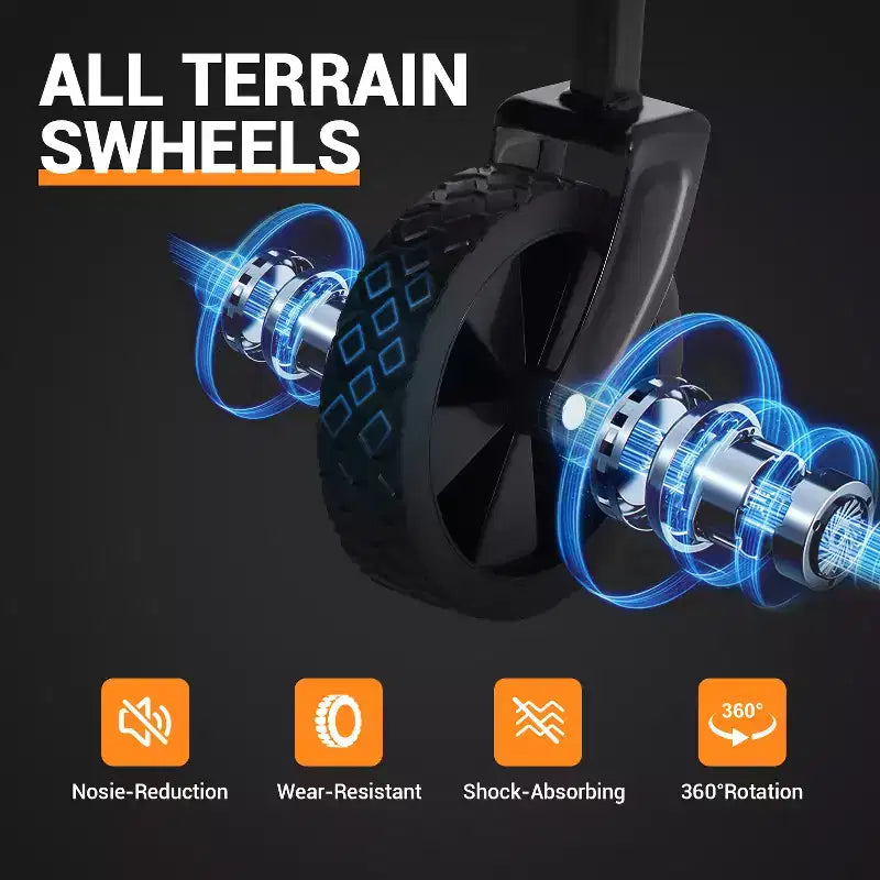Chariot pliable à quatre roues robuste de 360 lb avec porte-gobelet, cadre en acier et tissu imperméable