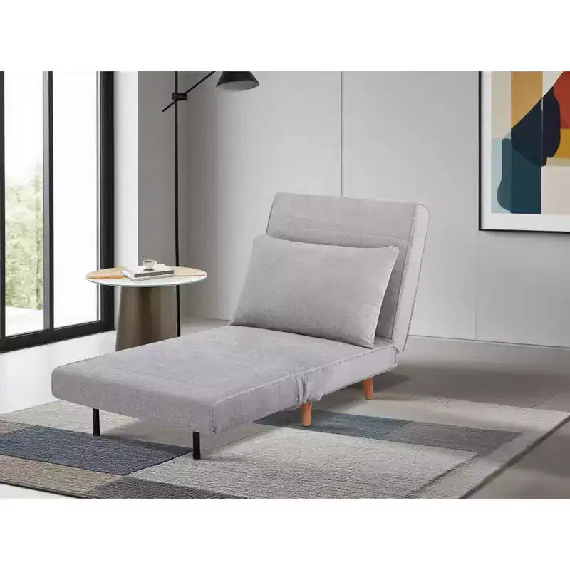 Lit pliant convertible moderne en chenille avec dossier réglable et oreiller