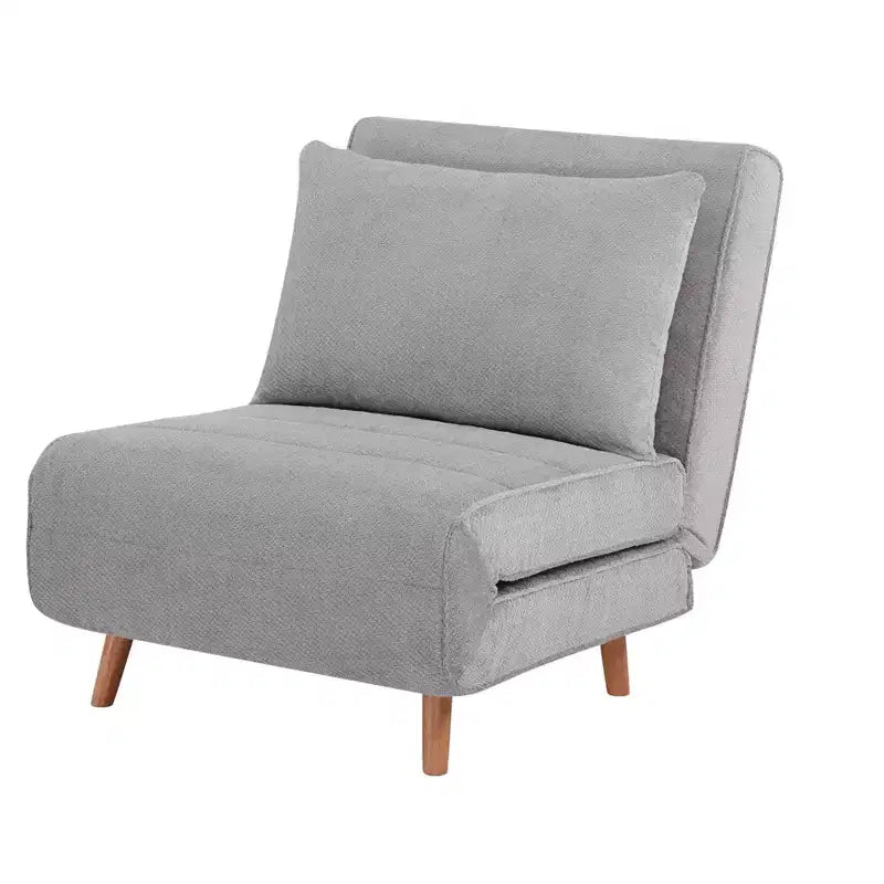 Lit pliant convertible moderne en chenille avec dossier réglable et oreiller