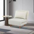 GDFStudio Rafael Modern Foldable Convertible Chenille Upholstered Chair Bed with Adjustable Backrest and Pillow