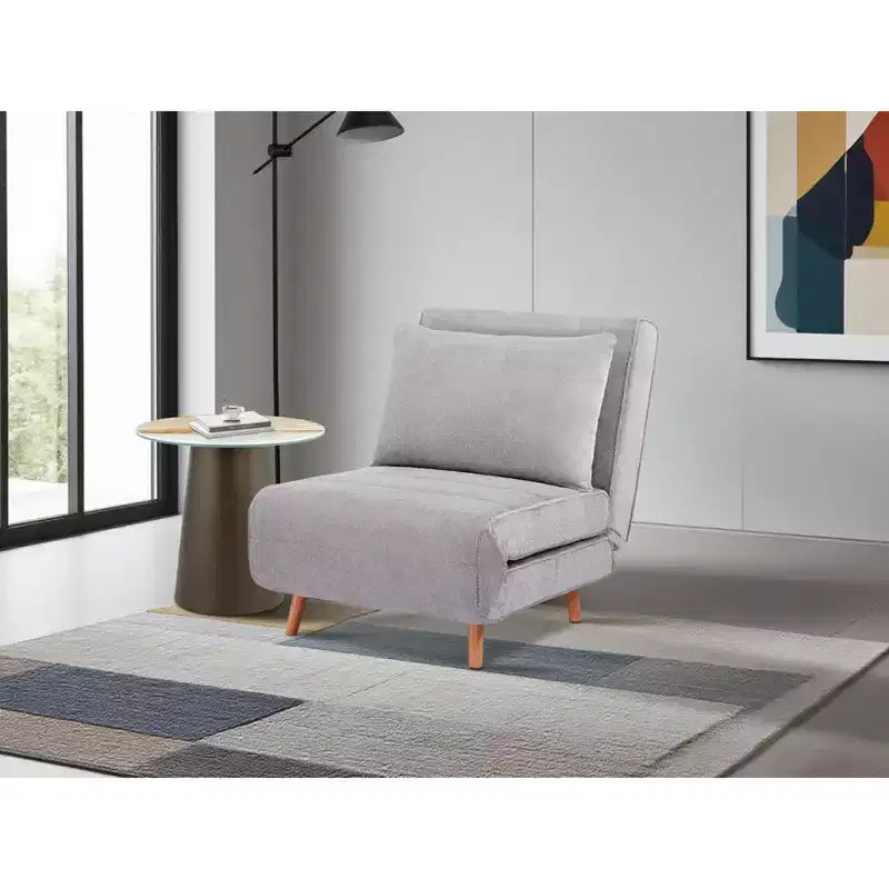 Lit pliant convertible moderne en chenille avec dossier réglable et oreiller