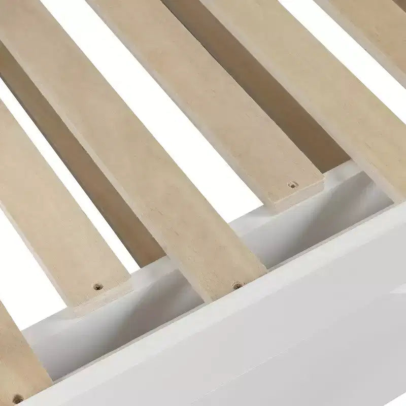 Lit de repos double en bois avec lit gigogne escamotable