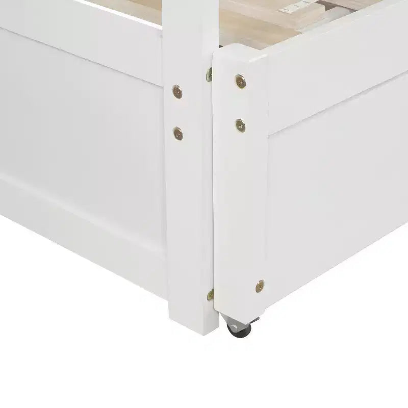 Lit de repos double en bois avec lit gigogne escamotable