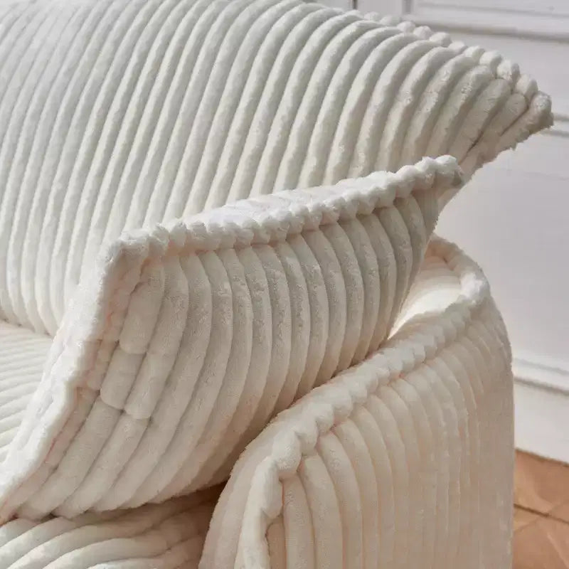 Fauteuil convertible moderne en velours côtelé avec pouf