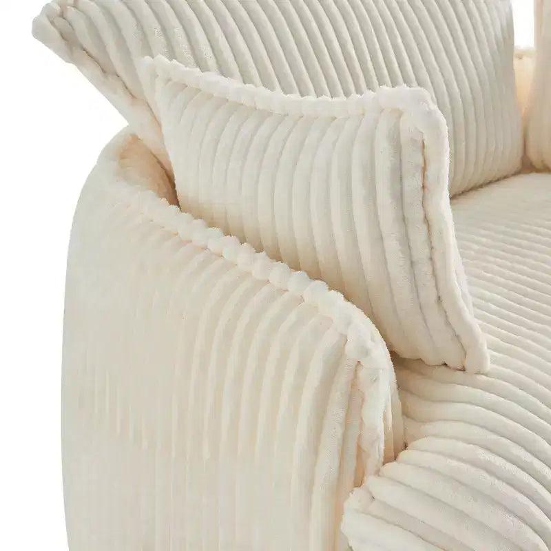 Fauteuil convertible moderne en velours côtelé avec pouf