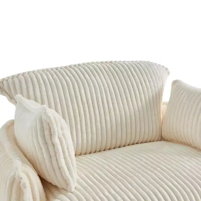 Fauteuil convertible moderne en velours côtelé avec pouf