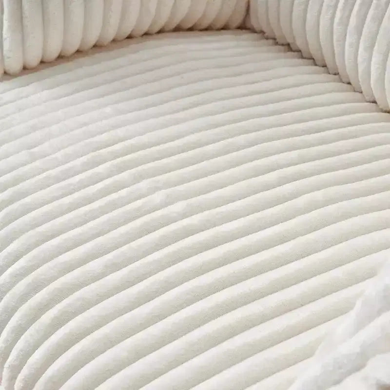 Fauteuil convertible moderne en velours côtelé avec pouf