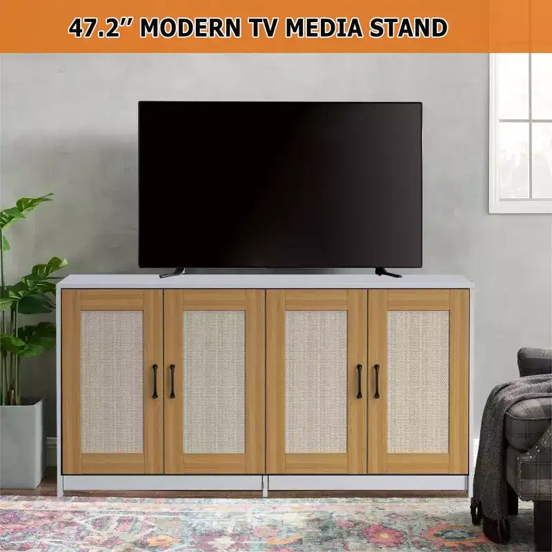 Meuble TV en bois pour chat avec litière cachée et rangement