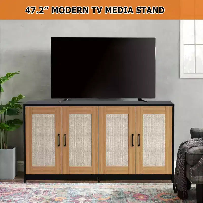 Meuble TV en bois pour chat avec litière cachée et rangement
