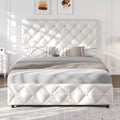 Cadre de lit Queen Size avec 4 tiroirs de rangement et une tête de lit réglable
