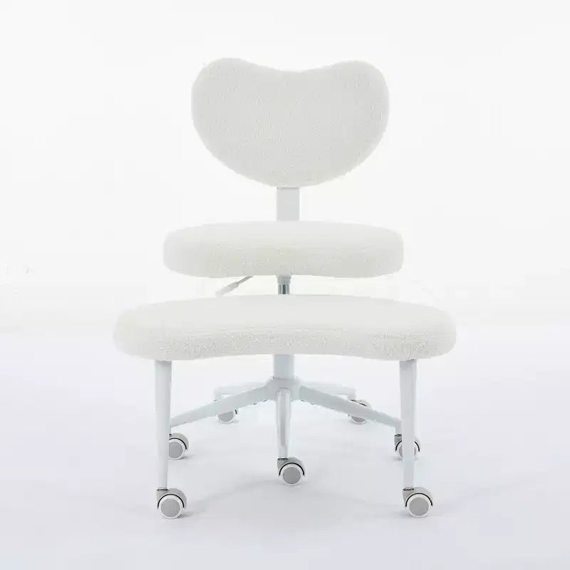 Chaise de bureau à jambes croisées avec hauteur réglable et tabouret à roulettes