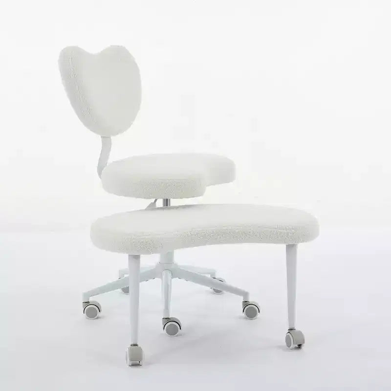 Chaise de bureau à jambes croisées avec hauteur réglable et tabouret à roulettes