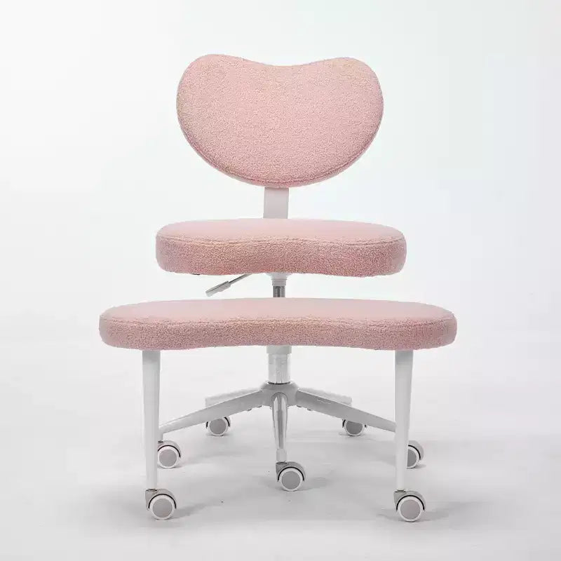 Chaise de bureau à jambes croisées avec hauteur réglable et tabouret à roulettes
