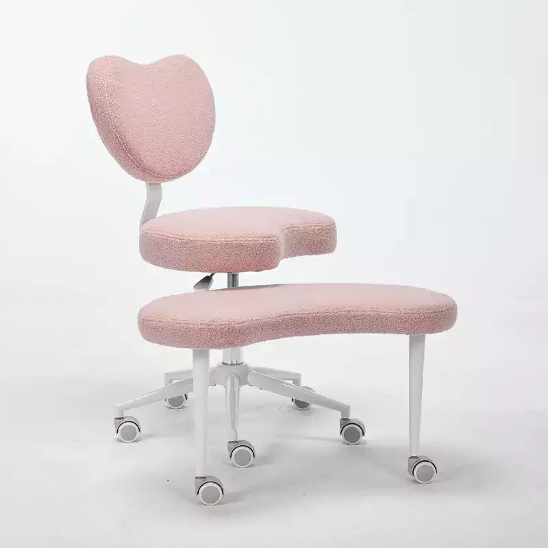 Chaise de bureau à jambes croisées avec hauteur réglable et tabouret à roulettes