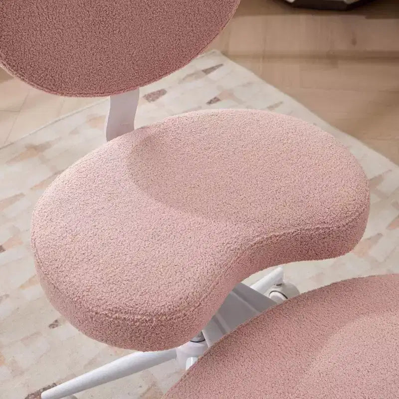 Chaise de bureau à jambes croisées avec hauteur réglable et tabouret à roulettes
