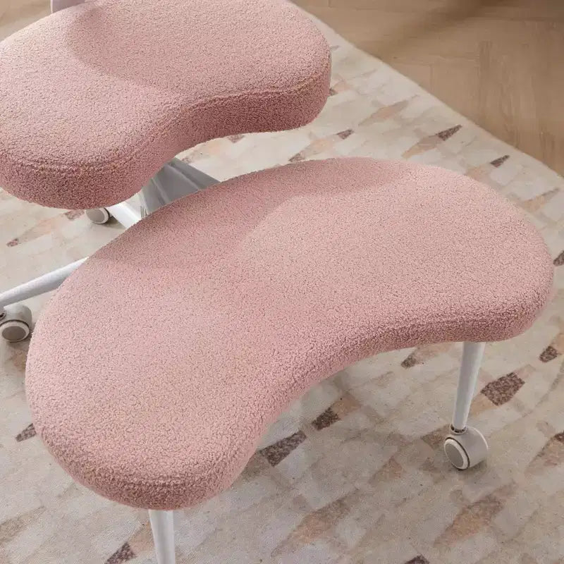 Chaise de bureau à jambes croisées avec hauteur réglable et tabouret à roulettes