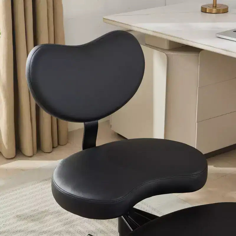 Chaise de bureau à jambes croisées avec hauteur réglable et tabouret à roulettes