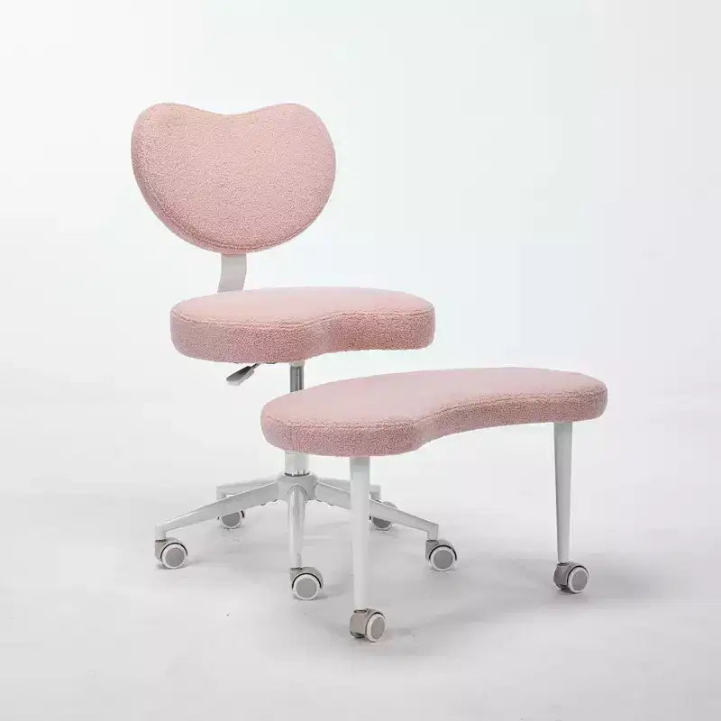 Chaise de bureau à jambes croisées avec hauteur réglable et tabouret à roulettes