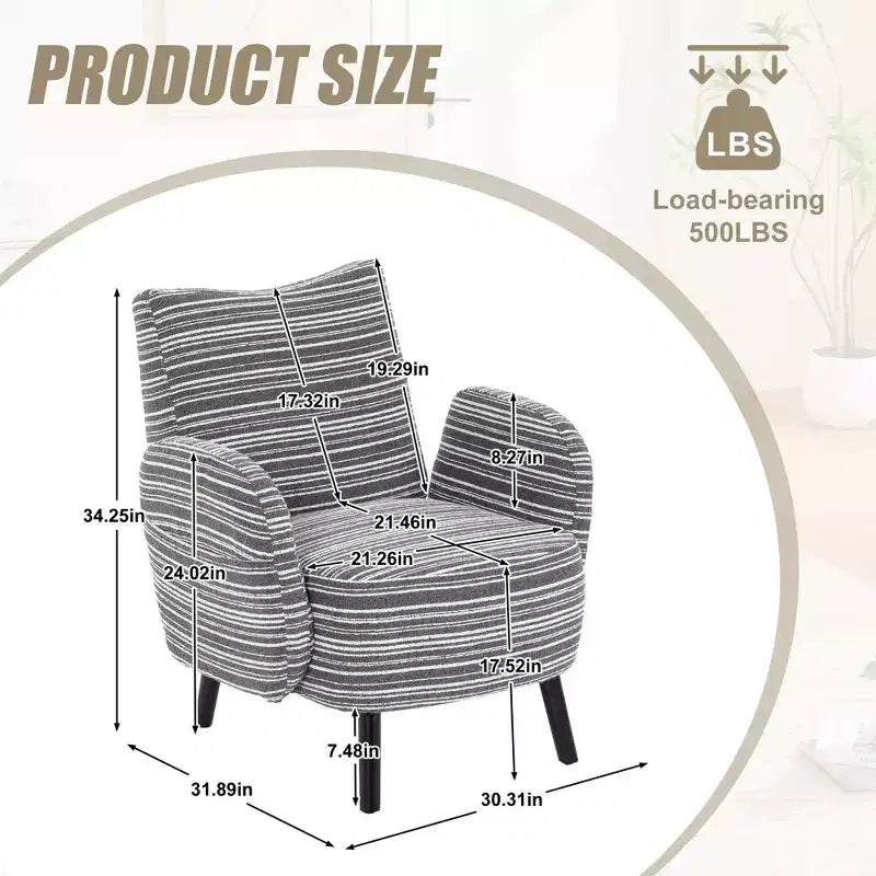 Fauteuil moderne en bouclette avec poche latérale de rangement