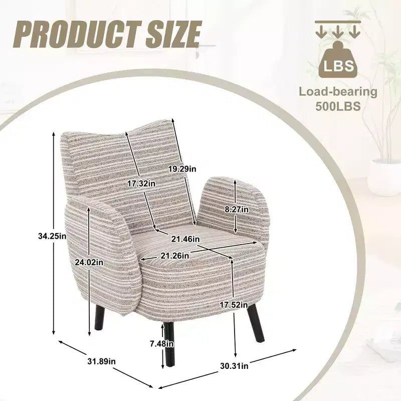 Fauteuil moderne en bouclette avec poche latérale de rangement