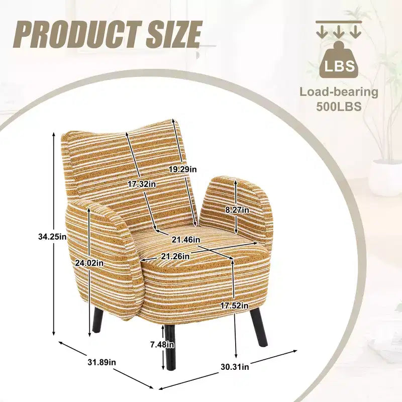 Fauteuil moderne en bouclette avec poche latérale de rangement
