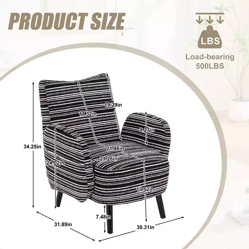 Fauteuil moderne en bouclette avec poche latérale de rangement