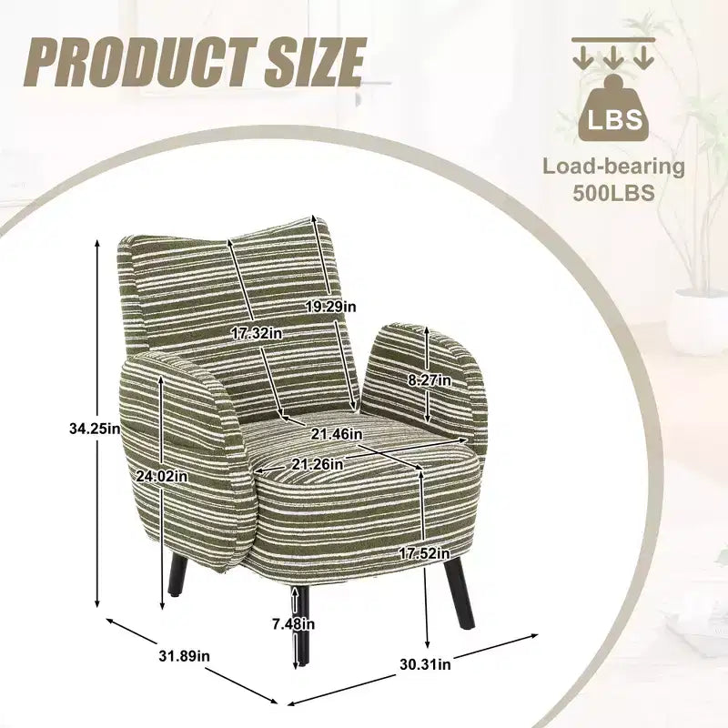 Fauteuil moderne en bouclette avec poche latérale de rangement