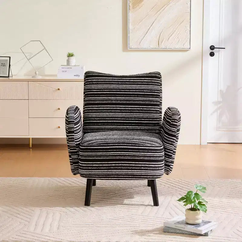 GDFStudio Pira Modern Boucle Upholstered Armchair with Side Storage Pocket