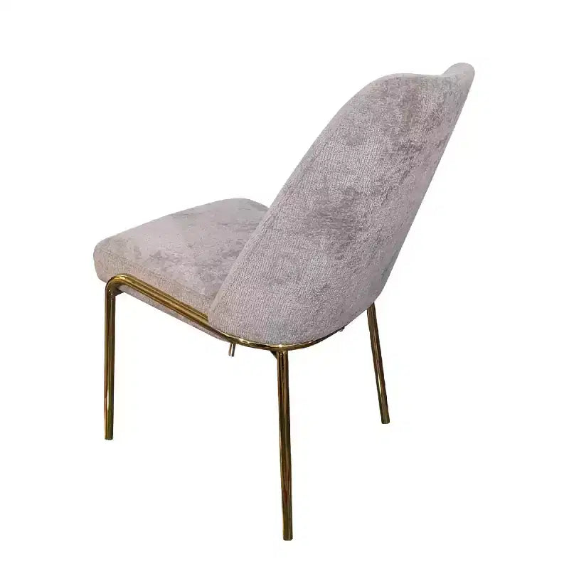 Chaise de salle à manger moderne capitonnée avec pieds en acier doré