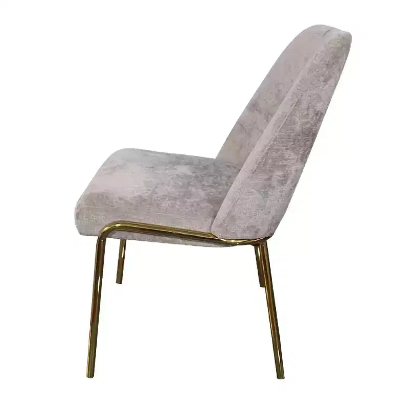 Chaise de salle à manger moderne capitonnée avec pieds en acier doré