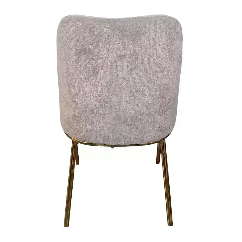 Chaise de salle à manger moderne capitonnée avec pieds en acier doré