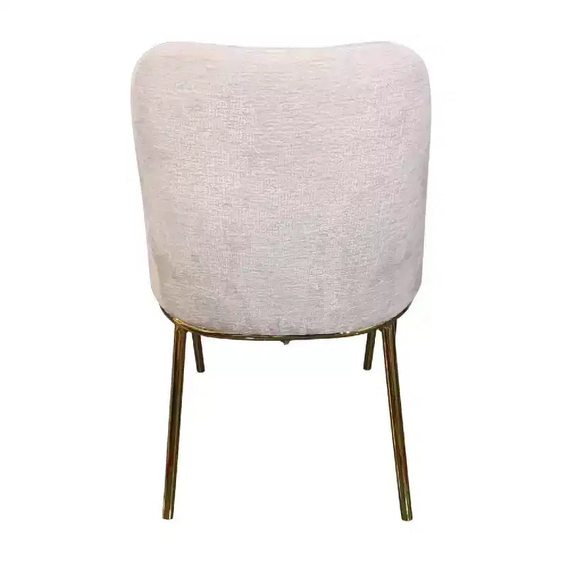 Chaise de salle à manger moderne capitonnée avec pieds en acier doré