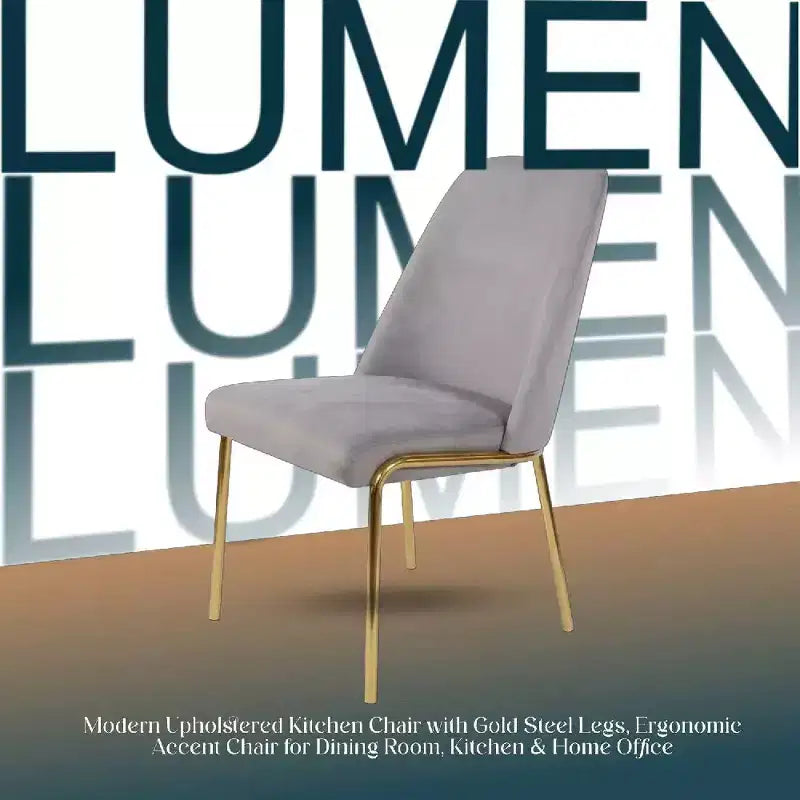 Chaise de salle à manger moderne capitonnée avec pieds en acier doré