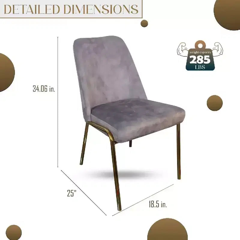 Chaise de salle à manger moderne capitonnée avec pieds en acier doré