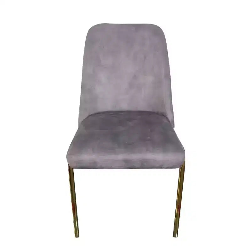 Chaise de salle à manger moderne capitonnée avec pieds en acier doré