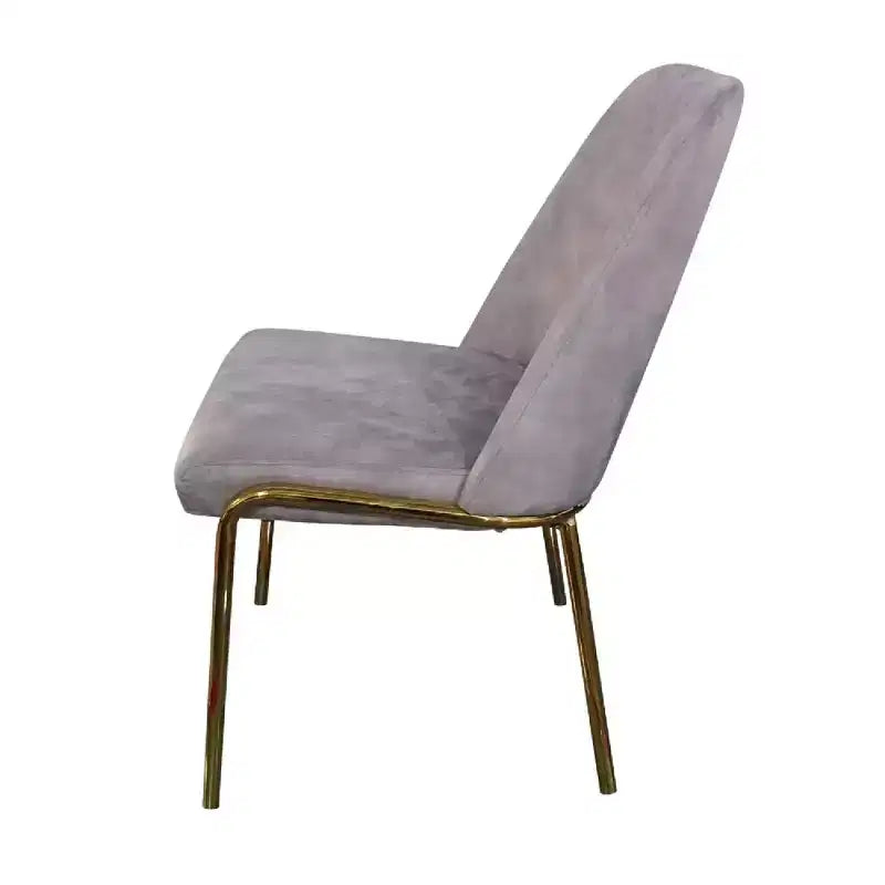 Chaise de salle à manger moderne capitonnée avec pieds en acier doré