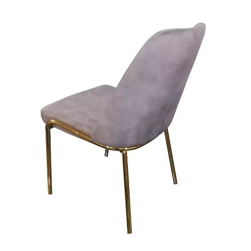 Chaise de salle à manger moderne capitonnée avec pieds en acier doré